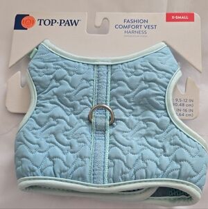 Top Paw Light Blue and Mint Quilted Comfort Dog Harness